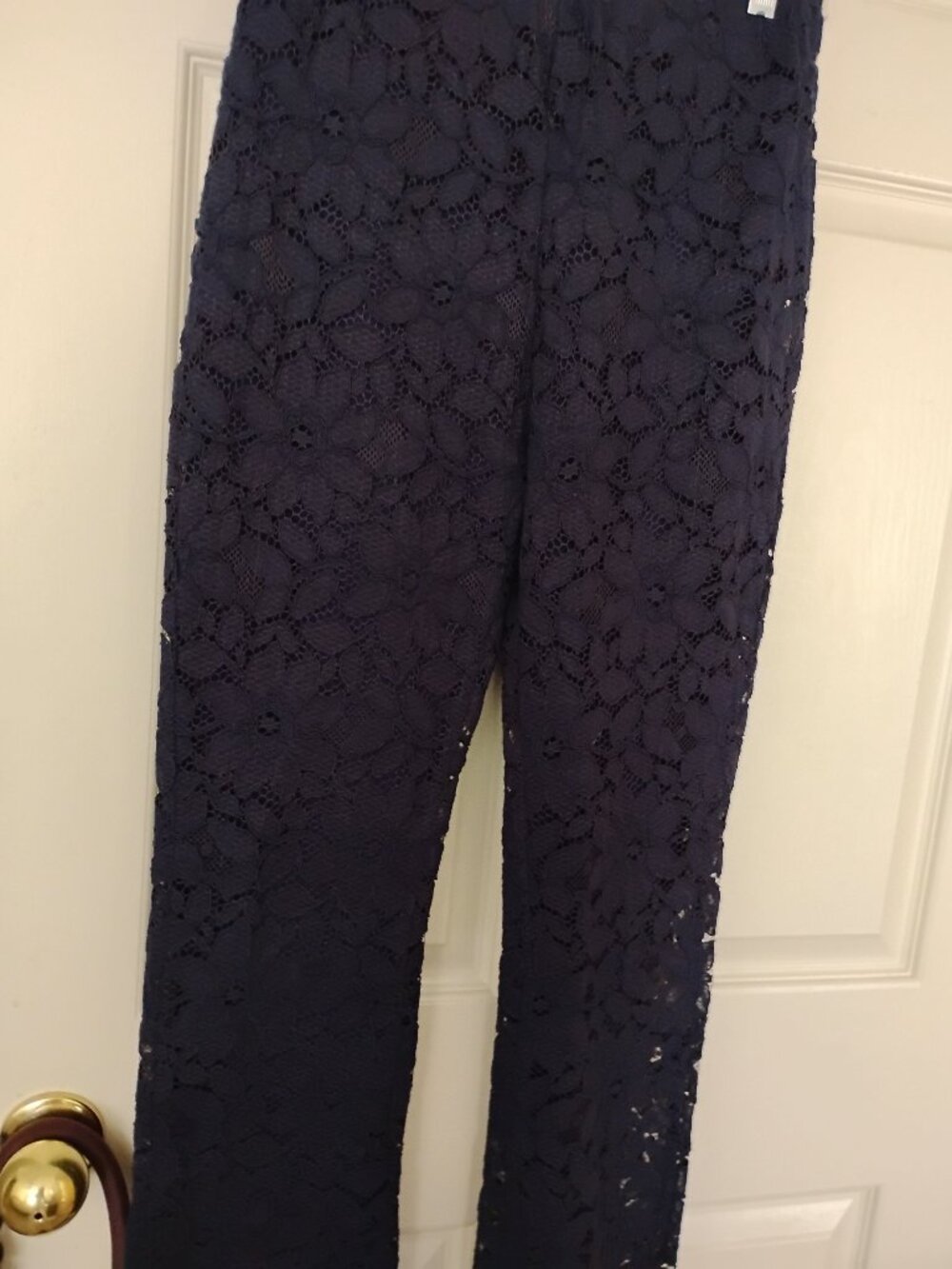 FREE PEOPLE Black Lace Wide Leg pants - Boho Sheer Floral Lace